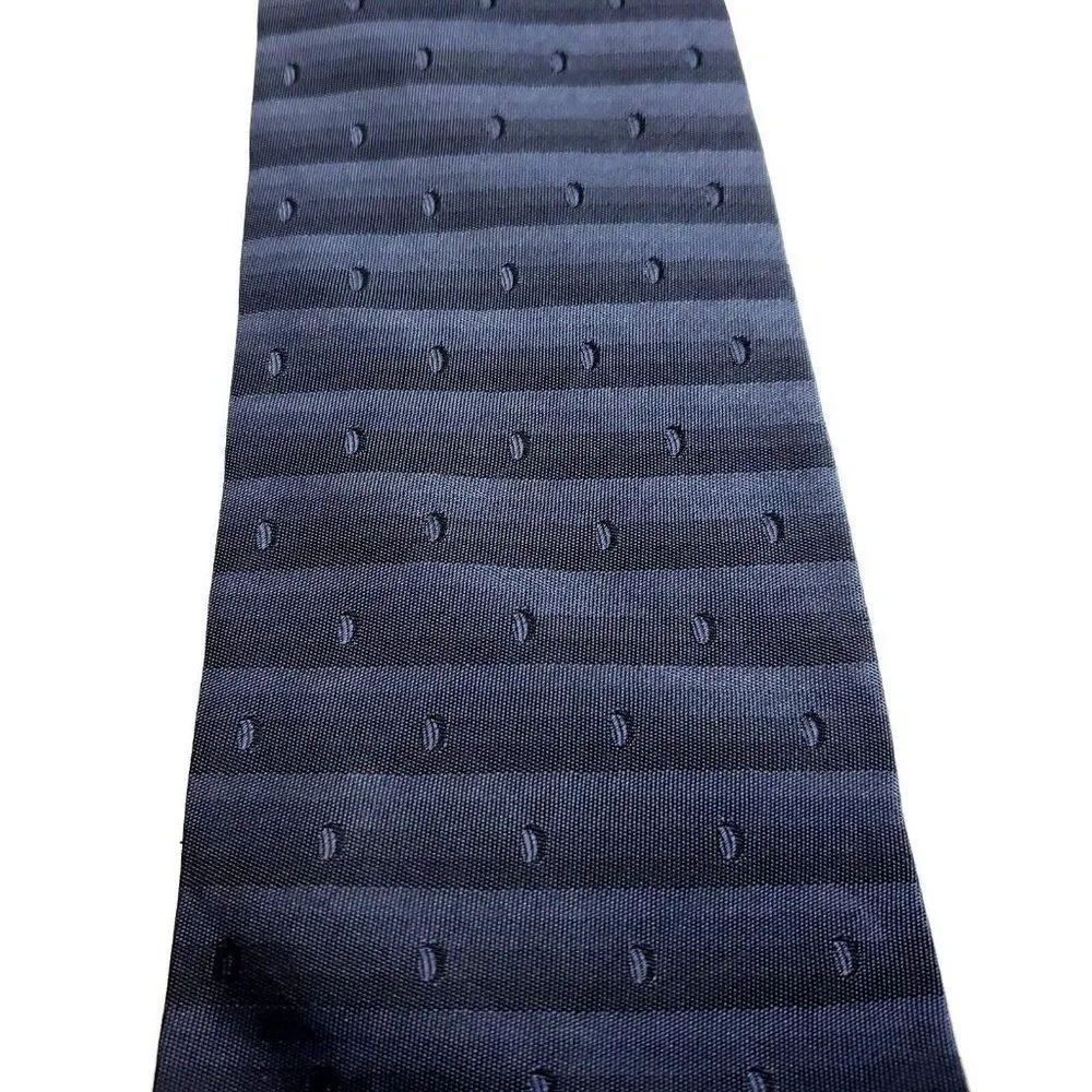 DKNY Blue Gray Silk Tie Woven‎ Wide Dots